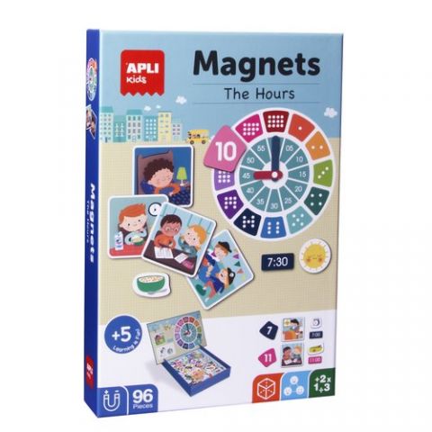 JUEGO MAGNETICO APLI APRENDO LAS HORAS 96 PIEZAS