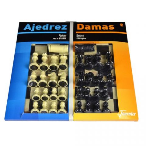 JUEGO AJEDREZ DAMAS 40 Cmt CON ACCESORIOS