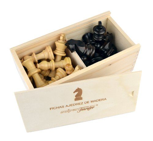 JUEGO FICHAS AJEDREZ MADERA LUJO ST Nº4  CAJA MADE