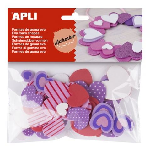 GOMA EVA APLI FORMAS ADHESIVAS CORAZONES BOLSA de