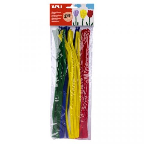 LIMPIA PIPAS VARILLA APLI COLORES SURTIDOS 30 cm.
