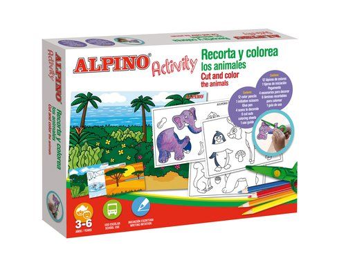 ALPINO ACTIVITY RECORTA Y COLOREA LOS ANIMALES KIT