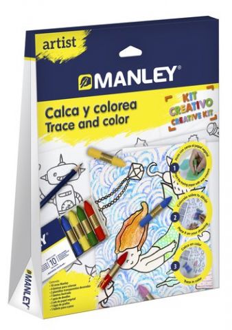 MANLEY ARTIST CALCA Y COLOREA (10 CERAS MANLEY + 4