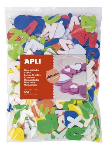 GOMA EVA APLI FORMAS ADHESIVAS LETRAS COLOR BOLSA