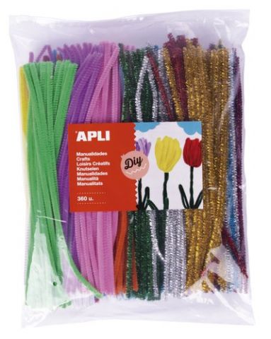 LIMPIA PIPAS VARILLA APLI COLORES SURTIDOS 30 cm.