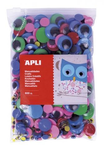 OJOS MOVILES APLI REDONDOS SURTIDOS BOLSA de 600