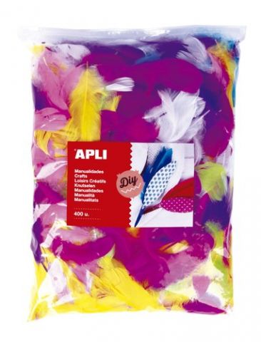 PLUMAS APLI 7-16 cm. SURTIDO BOLSA de 400