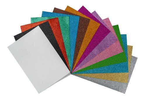 GOMA EVA  FAIBO PURPURINA HOJA 20x30 PLATA