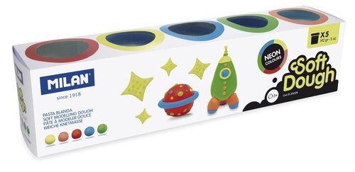 PASTA MODELAR MILAN SOFT DOUGH NEON CAJA de 5 (bot