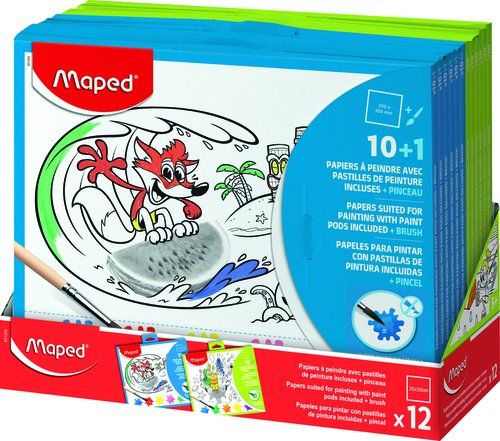 MAPED PAPELES PARA PINTAR CON PASTILLAS Y PINCEL 1