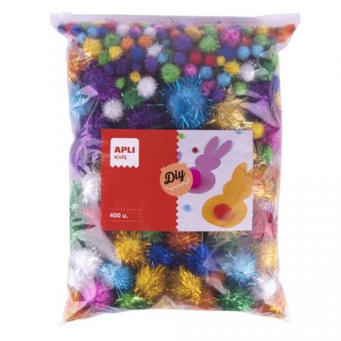 POM POM APLI COLORES BRILLANTES SURTIDOS BOLSA de