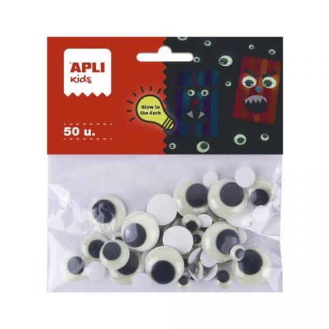 OJOS MOVILES APLI REDONDOS BRILLANTES EN LA OSCURI