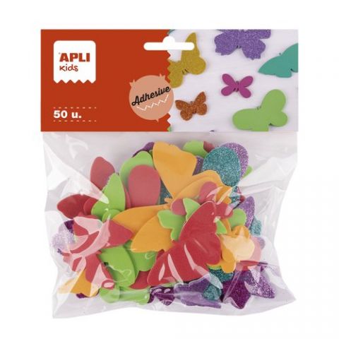GOMA EVA APLI FORMAS MARIPOSAS BOLSA de 50
(6 FORM