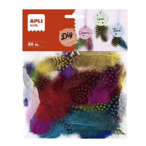 PLUMAS APLI 5-7 cm. SURTIDO BOLSA de 30
