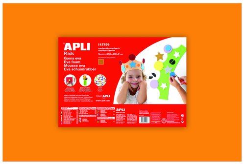 GOMA EVA APLI HOJA 40x60 cm NARANJA PAQUETE de 5