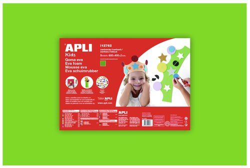 GOMA EVA APLI HOJA 40x60 cm VERDE CLARO PAQUETE de