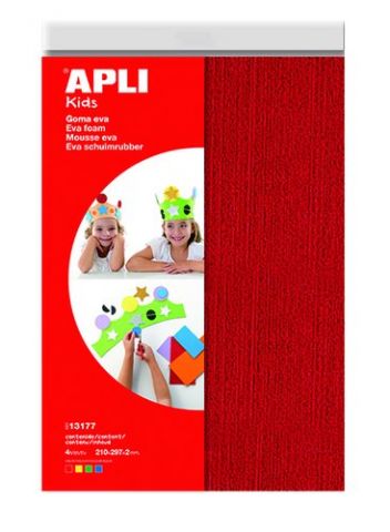 GOMA EVA  APLI HOJA 20x30 cm TOALLA 4 hojas (ROJO,