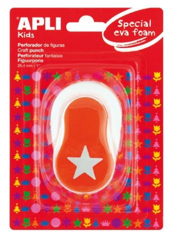TALADRO GOMA EVA APLI 25,4 mm ESTRELLA NARANJA