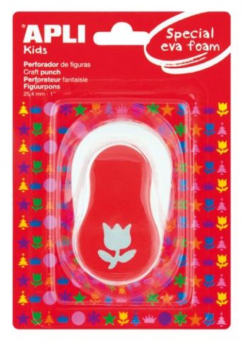 TALADRO GOMA EVA APLI 25,4 mm TULIPAN ROJO