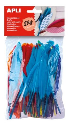 PLUMAS APLI 7-16 cm. SURTIDO BOLSA de 100