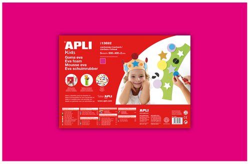 GOMA EVA APLI HOJA 40x60 cm FUCSIA PAQUETE de 5