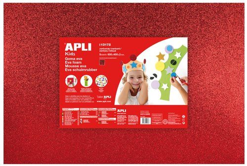 GOMA EVA APLI HOJA 40x60 cm PURPURINA ROJO PAQUETE