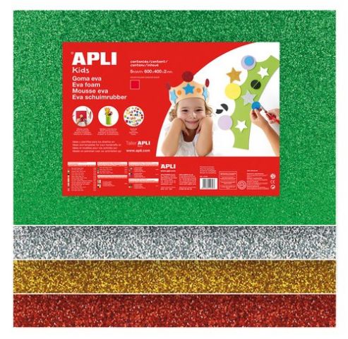 GOMA EVA  APLI HOJA 40x60 cm PURPURINA 5 hojas (OR