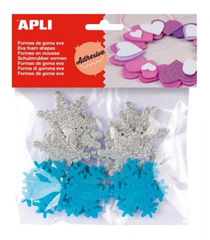 GOMA EVA APLI FORMAS ADHESIVAS con PURPURINA COPO