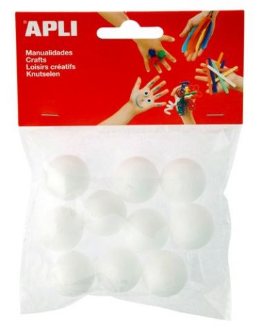 BOLAS POLIESPAN APLI 25 mm. BOLSA de 10