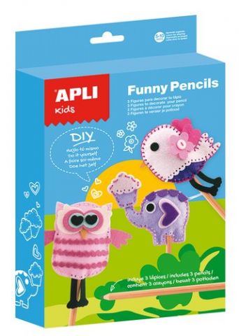 KIT APLI KIDS FUNNY PENCILS FIELTRO