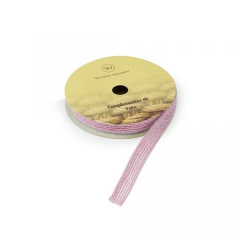 CINTA DE REGALO DE YUTE de 10 mm ROLLO de 3 m ROSA