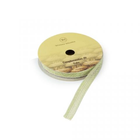 CINTA DE REGALO DE YUTE de 10 mm ROLLO de 3 m VERD