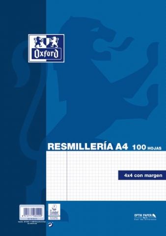 PAPEL OXFORD SCHOOL A4 100h 90gr CUADRIC.4x4 C/MAR