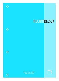 RECAMBIO PACSA XBLOCK ENCOLADO A4 80h 90g 4 TALADR
