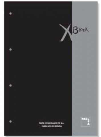 RECAMBIO PACSA XBLOCK ENCOLADO A4 80h 90gr 4 TALAD