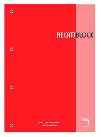 RECAMBIO PACSA XBLOCK ENCOLADO A4 80h 90g 4 TALADR