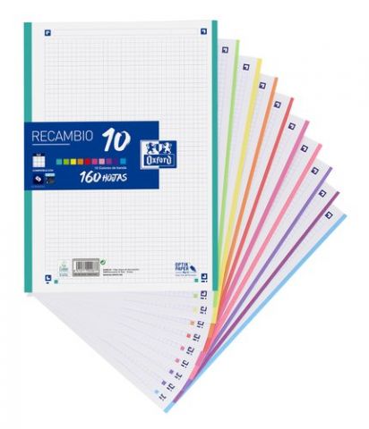 RECAMBIO OXFORD SCHOOL COLOR 10 A4 160h 90gr 4 TAL