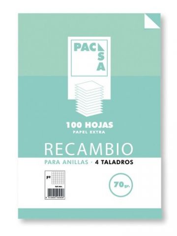 RECAMBIO PACSA Fº 100h 70g 4 TALADROS CUADRIC.4x4