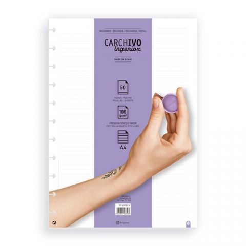 RECAMBIO CARCHIVO INGENIOX A4 50h 100gr EXTRAIBLES