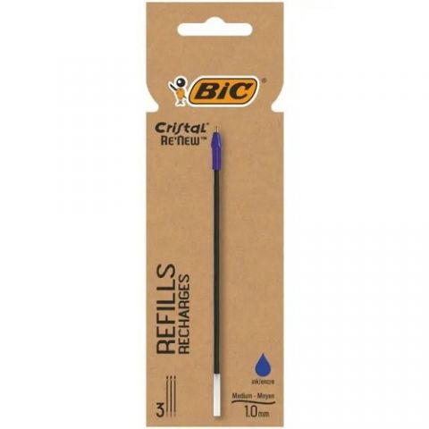 RECAMBIO BIC BOLIGRAFO RENEW AZUL PACK DE 3