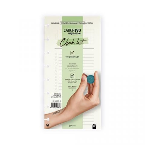 RECAMBIO CARCHIVO INGENIOX CHECK LIST 50h
(compati