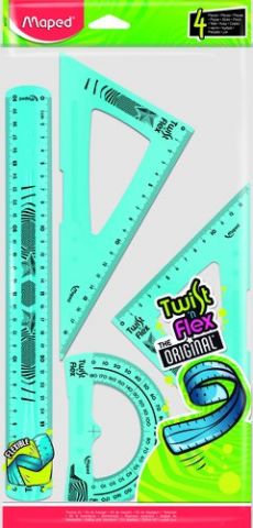 KIT 4 REGLAS TWIST & FLEX IRROMPIBLE MAPED