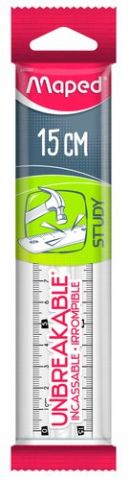 REGLA MAPED STUDY 15 CM IRROMPIBLE TRANSPARENTE