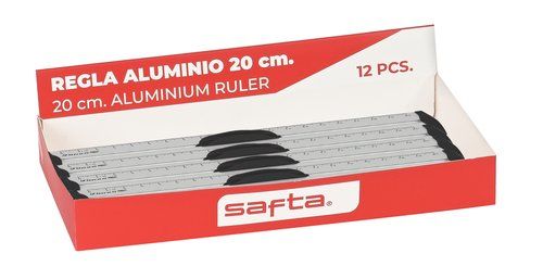 REGLA de ALUMINIO SAFTA 20 cm EXPOSITOR de 12
