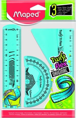 KIT 3 REGLAS TWIST & FLEX IRROMPIBLE MAPED