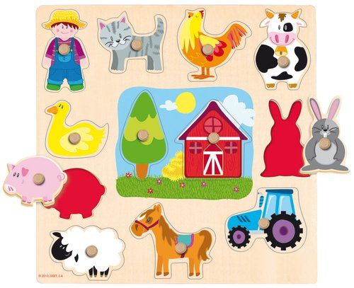 PUZLE GOULA SILUETA GRANJA 12 PIEZAS MADERA 28x28