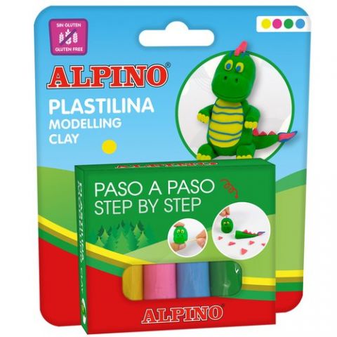 JUEGO ALPINO MODELA DINO 4x25g EXPOSITOR DE 12