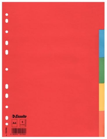 SEPARADORES ESSELTE CARTULINA A4  5 pestañas 11 ta