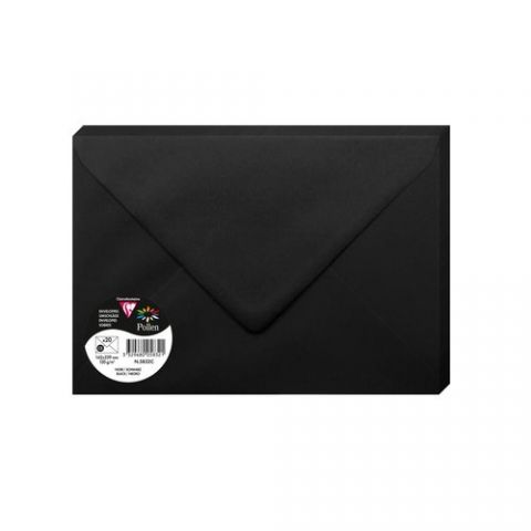 SOBRE CLAIREFONTAINE POLLEN 162x229 120g NEGRO PAQ