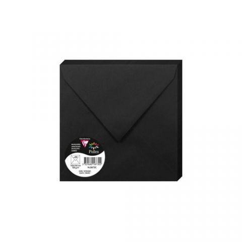 SOBRE CLAIREFONTAINE POLLEN 165x165 120g NEGRO PAQ